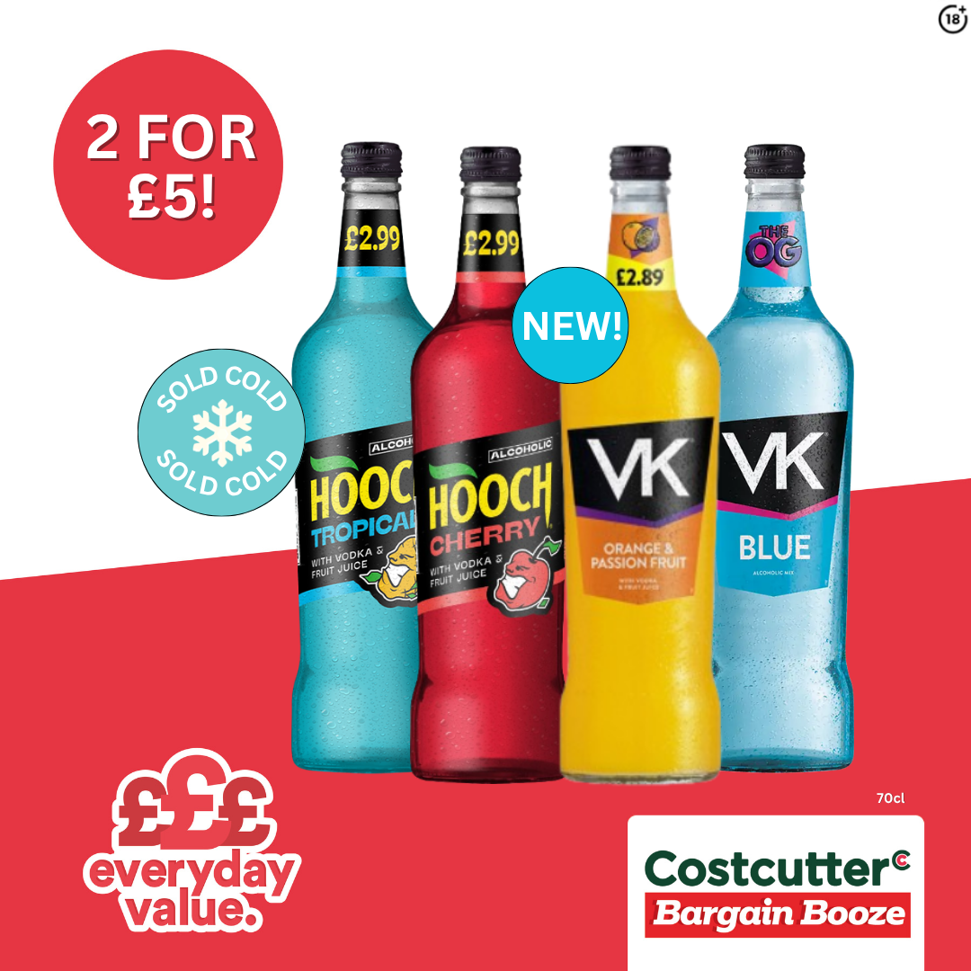 2 For &pound;5 on vk & hooch