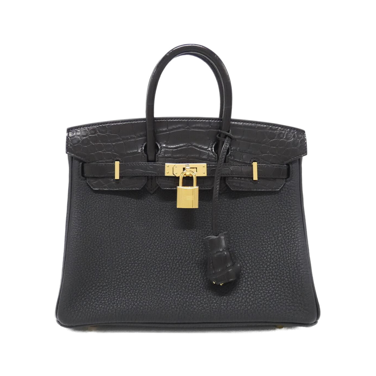 エルメス バーキン タッチ 25cm 076216CCトゴ/アリゲーターマット BLACK ゴールド金具 K刻印