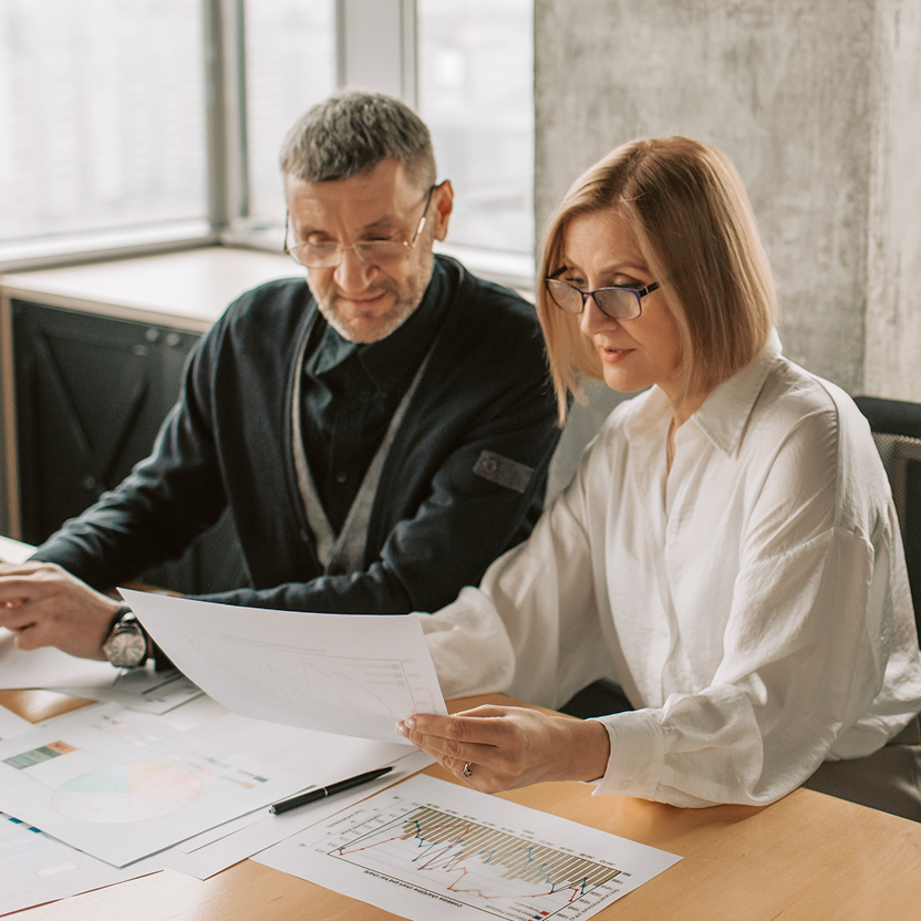Financial planners reviewing a plan.