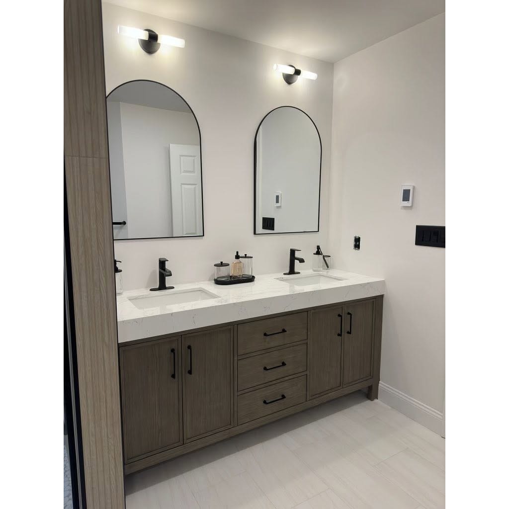 Elevate your morning routine with a stunning double vanity setup and perfectly matched stone surfaces. Whether you need a simple layout upgrade or a total home overhaul, we handle luxury bathroom remodeling and professional cabinet installs with ultimate precision.