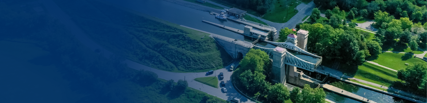 Aerial view of the Peterborough Lift Lock.