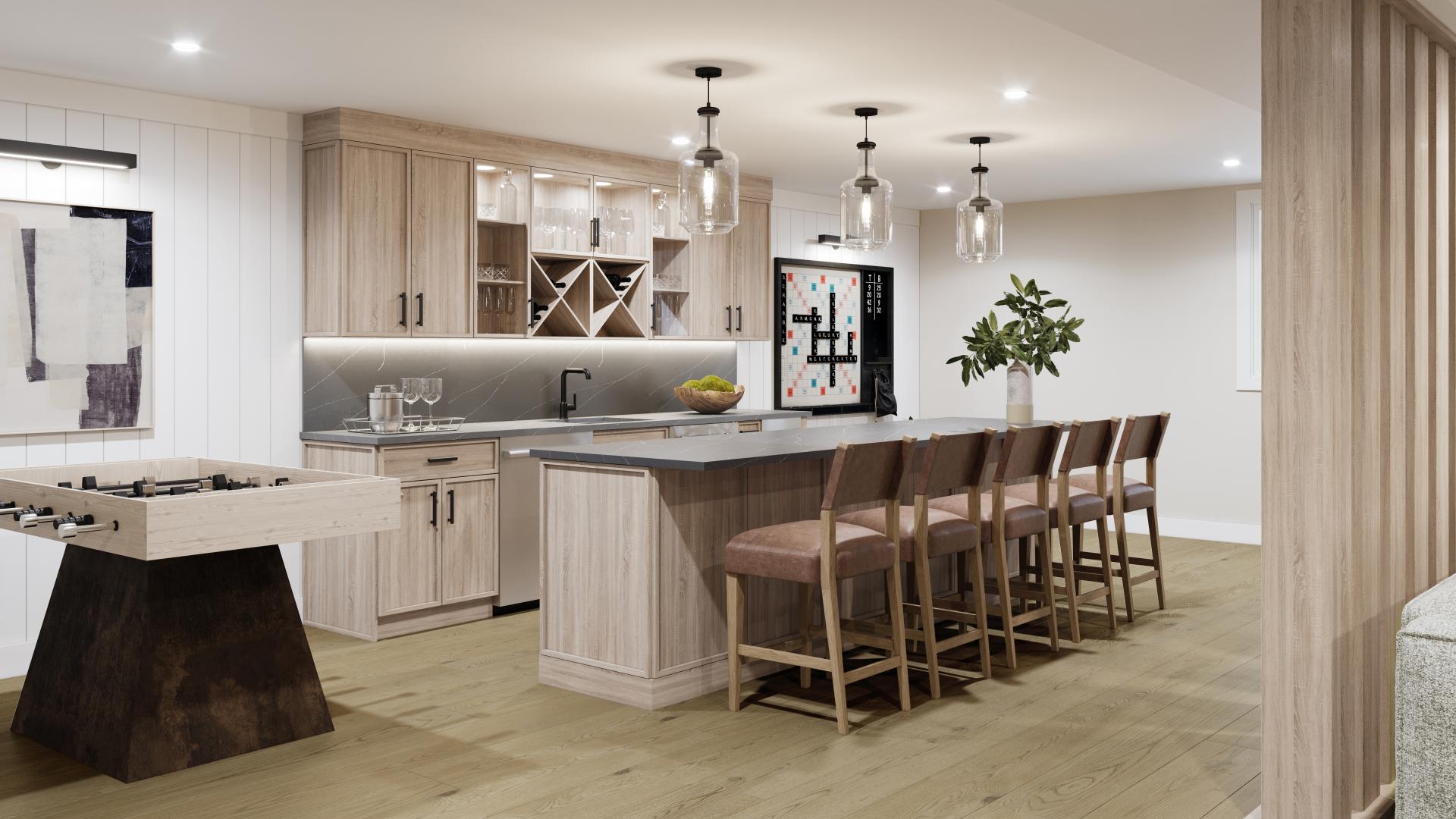 Optional finished basements provide additional living space