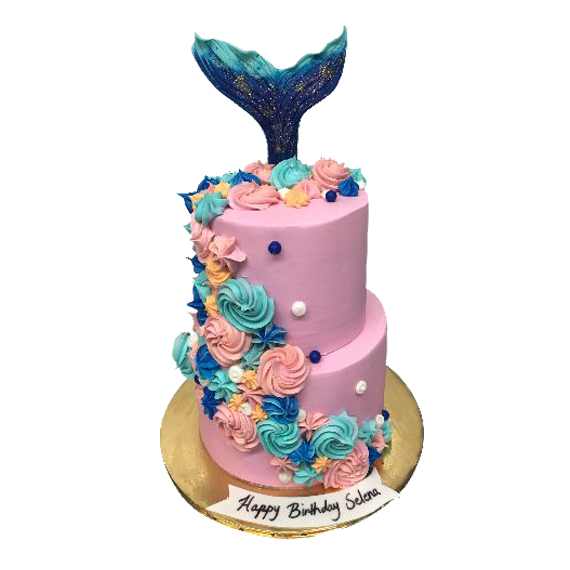 The House of Marissa's Cake - 2 tier 3D cake sea theme
