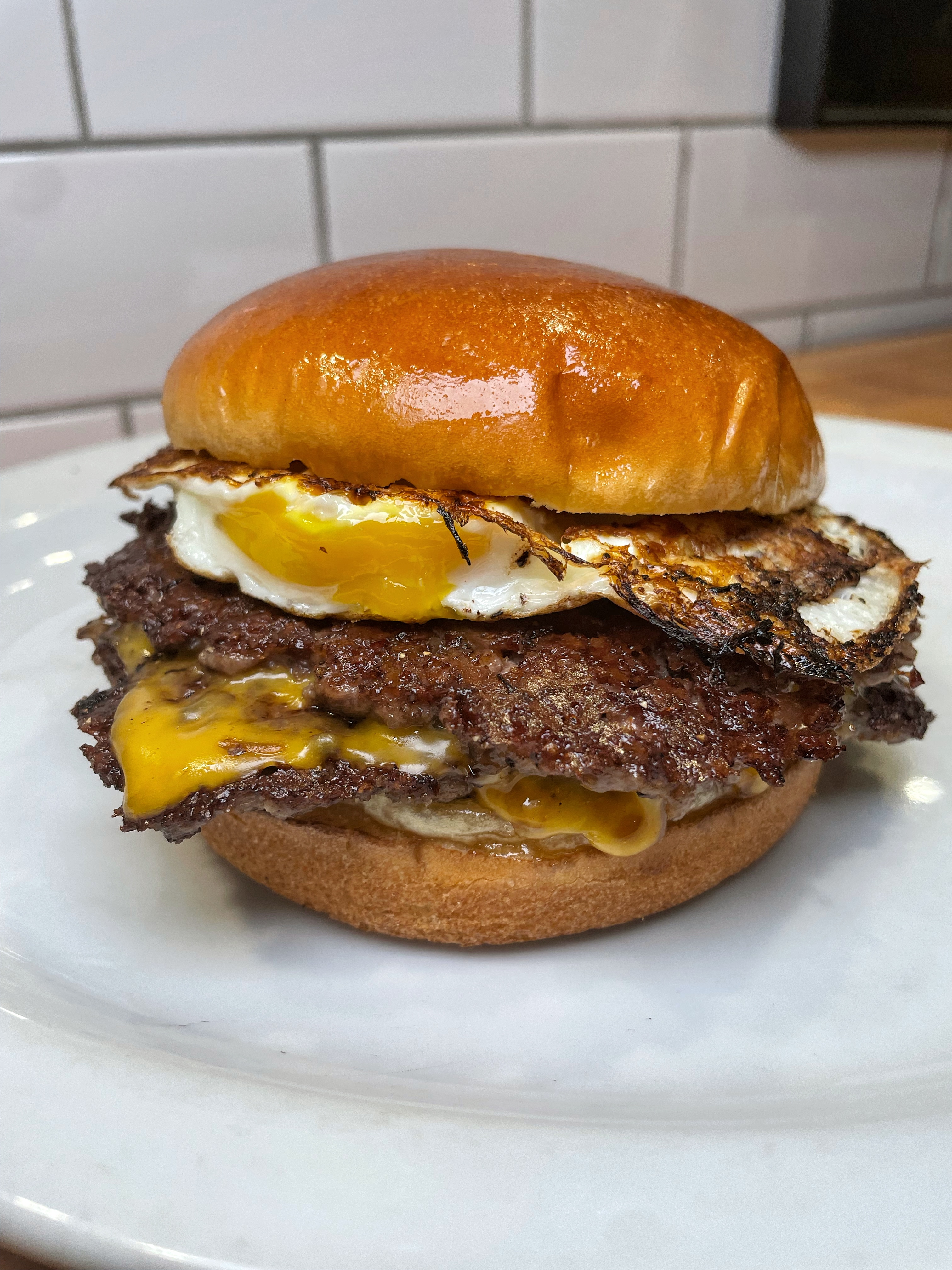 Double Cheeseburger with Egg