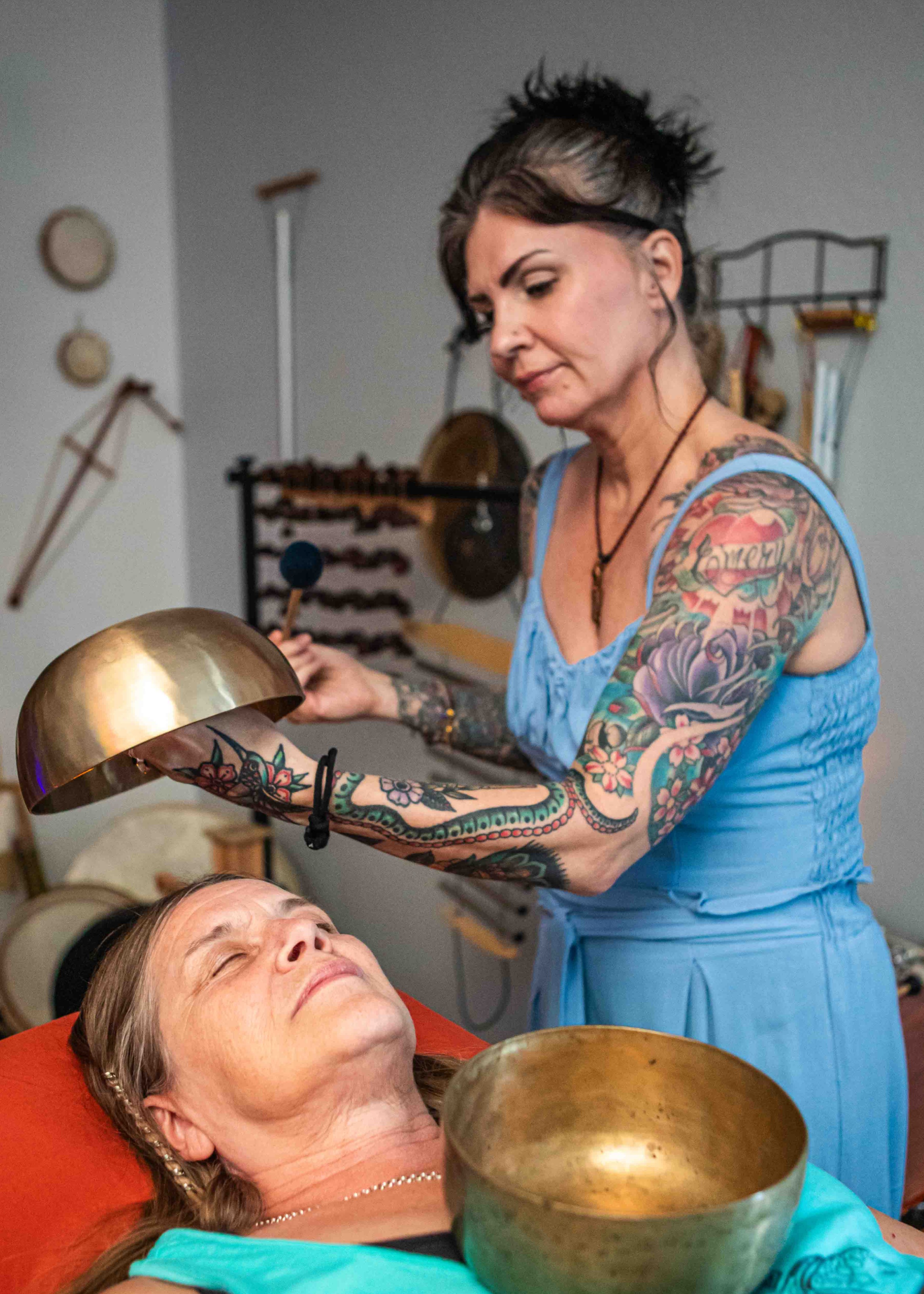 One-on-one sound healing session