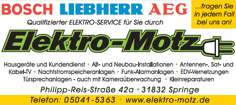 Elektro-Motz, Philipp-Reis-Str. 42 A in Springe