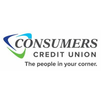 Consumers Credit Union, The People In Your Corner, logo with tagline Consumers Credit Union Carol Stream (877)275-2228