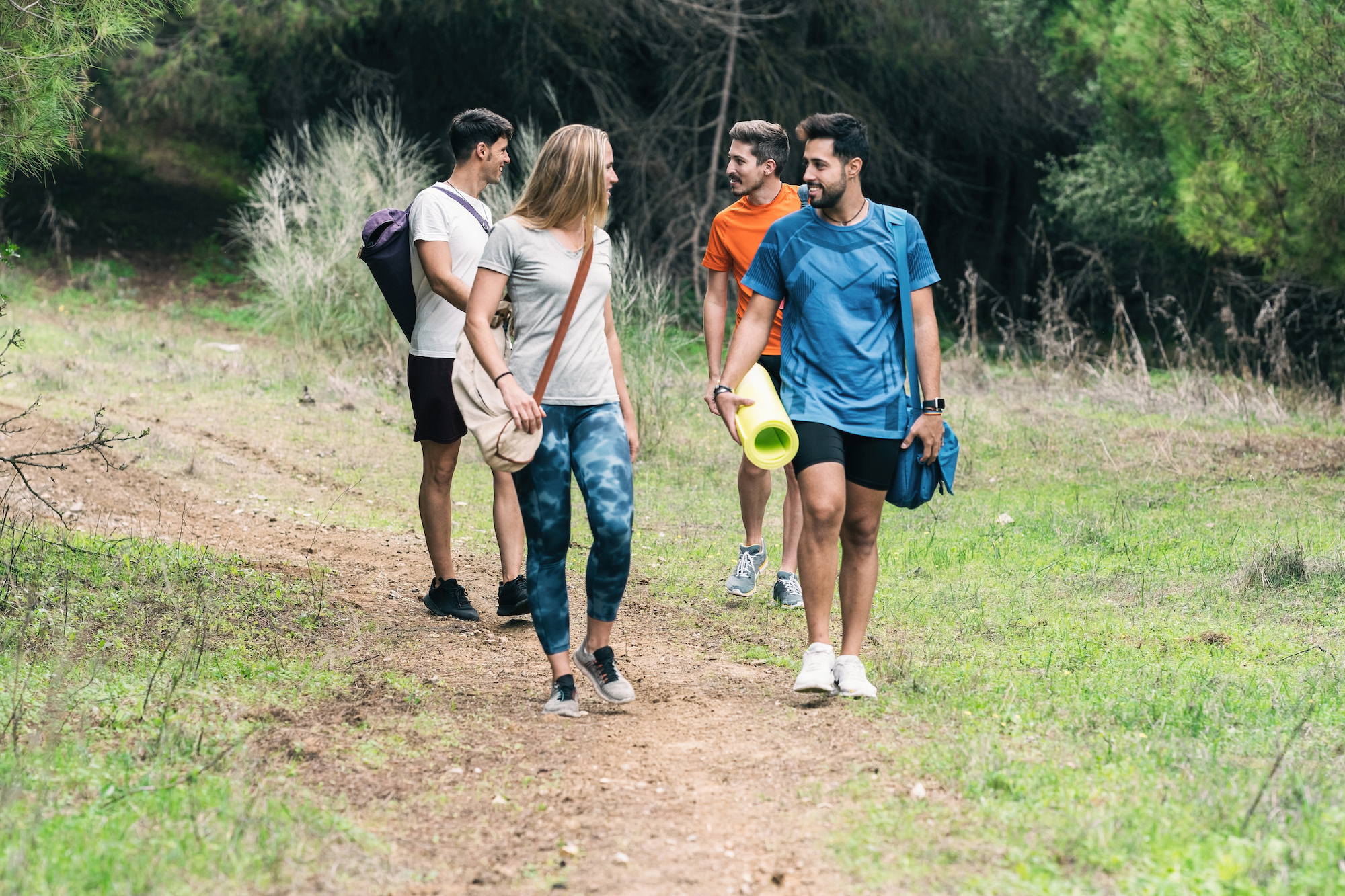 Friends going on a hike