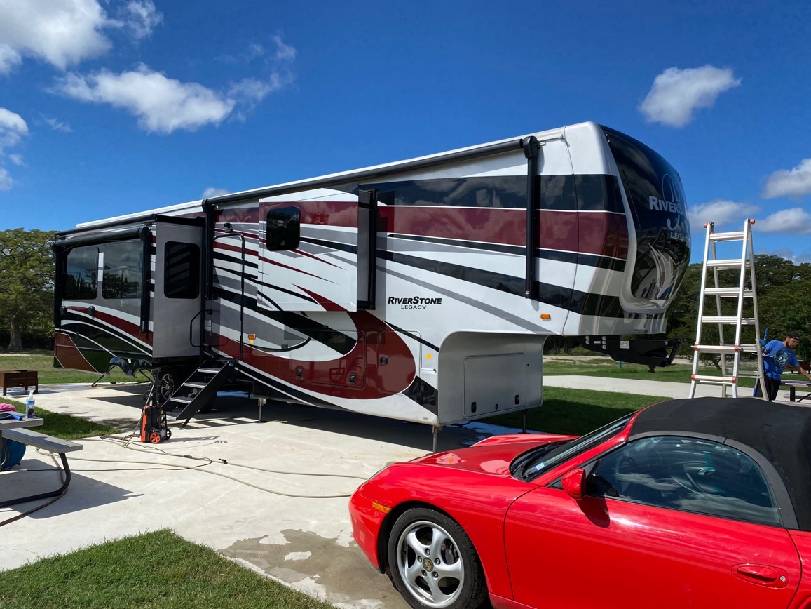 RV Detailing Bandera TX:
Maintain the beauty and functionality of your recreational vehicle with Attention to Detail's comprehensive RV detailing services in Bandera, TX. Our team specializes in cleaning and restoring both the exterior and interior of your RV, ensuring it remains in top condition for all your adventures. From washing and waxing to deep cleaning and stain removal, we provide meticulous care that enhances the appearance and longevity of your RV. Schedule your RV detailing service today and hit the road with confidence.