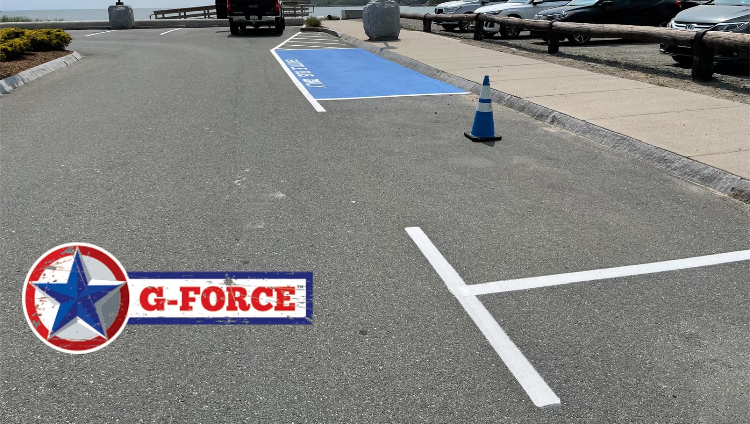 Image of Shuttle Bus Parking Striping by G-FORCE Boston MA