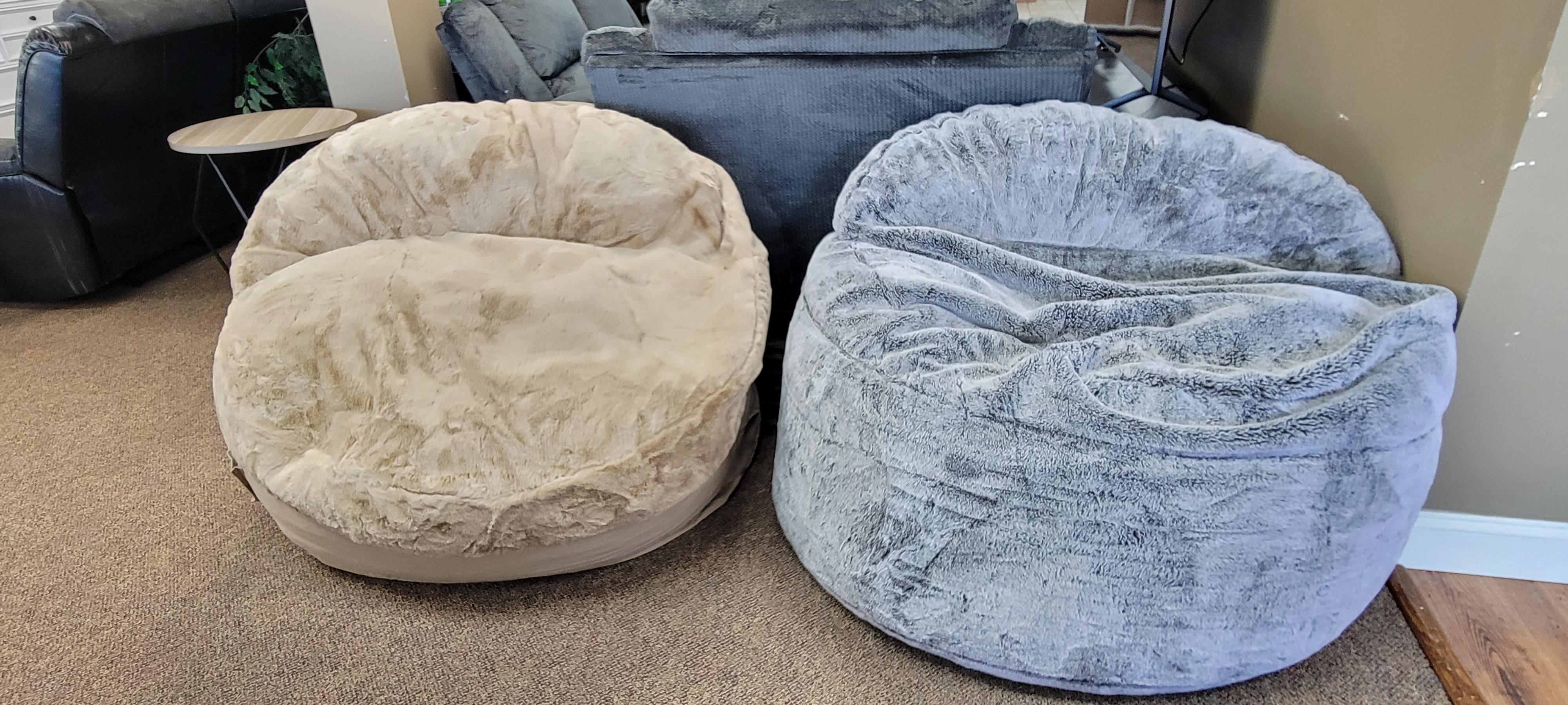 Bean bag chairs and queen bed all in one.