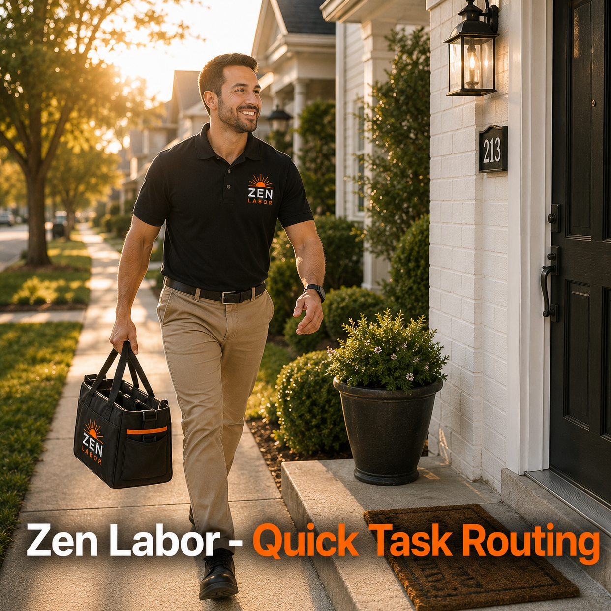 ZenLabor team member arriving at a Knoxville home to complete quick task routing, small errands and to-dos handled fast so clients can stay focused on their day.