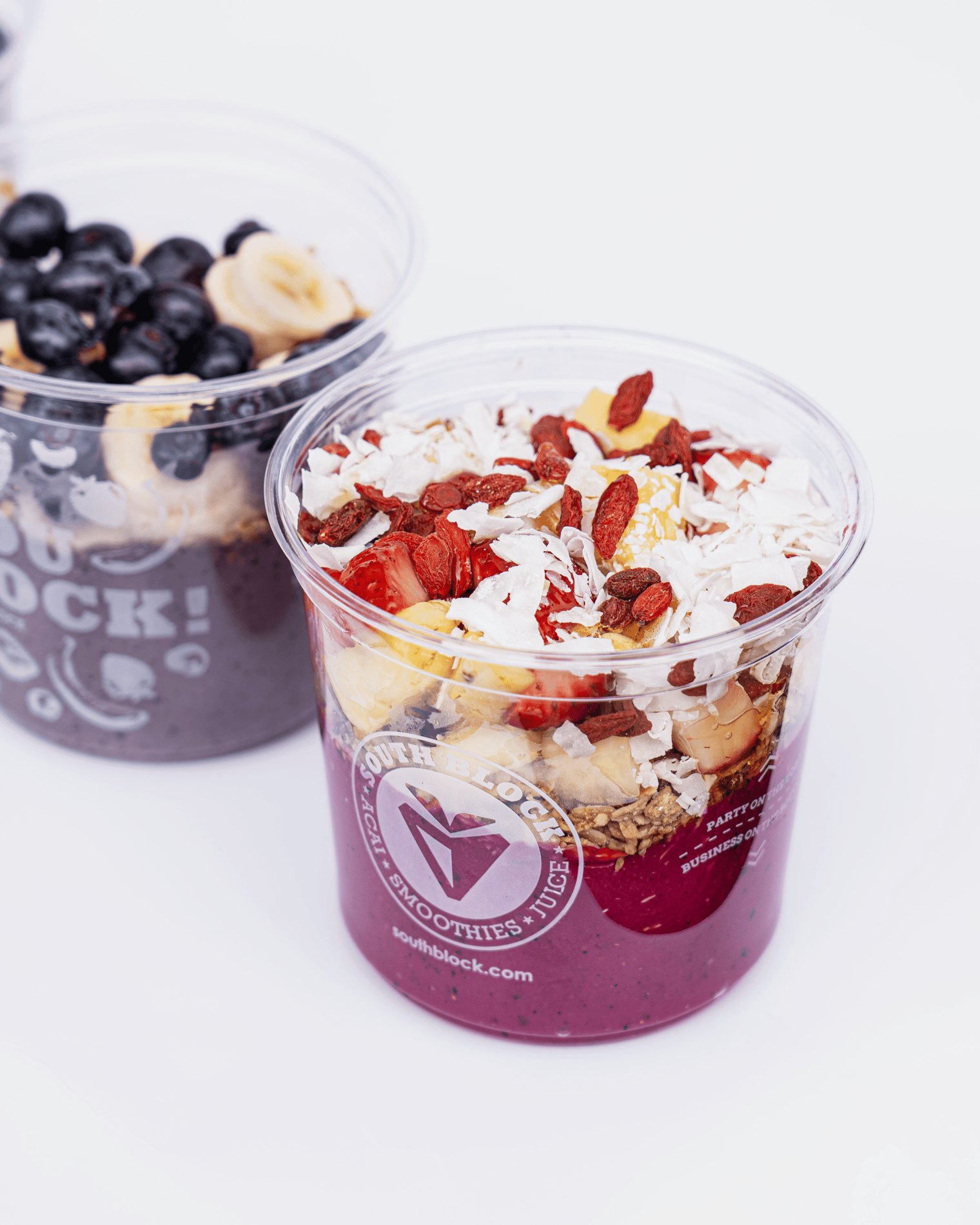 South Block serves handcrafted acai bowls, smoothies, and cold-pressed juices. Made to order, with clean whole ingredients.