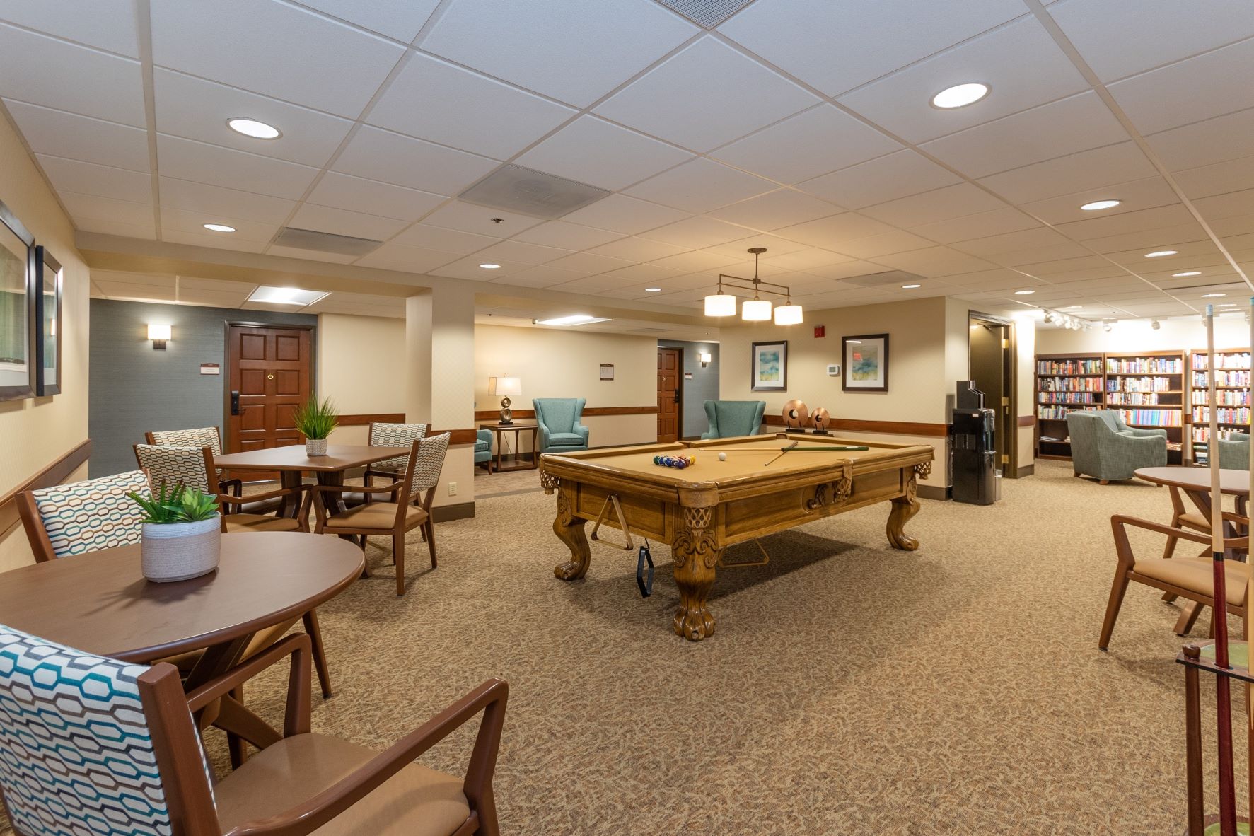 The Montebello on Academy boasts a spacious common area for our seniors!