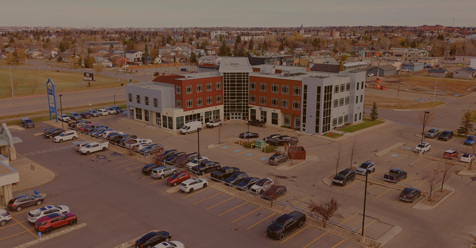 Aerial view of the Chrenek Dion & Associates office building.