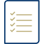 Completed checklist icon.