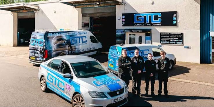 Gorbals Tyre Centre Vans and Storefront