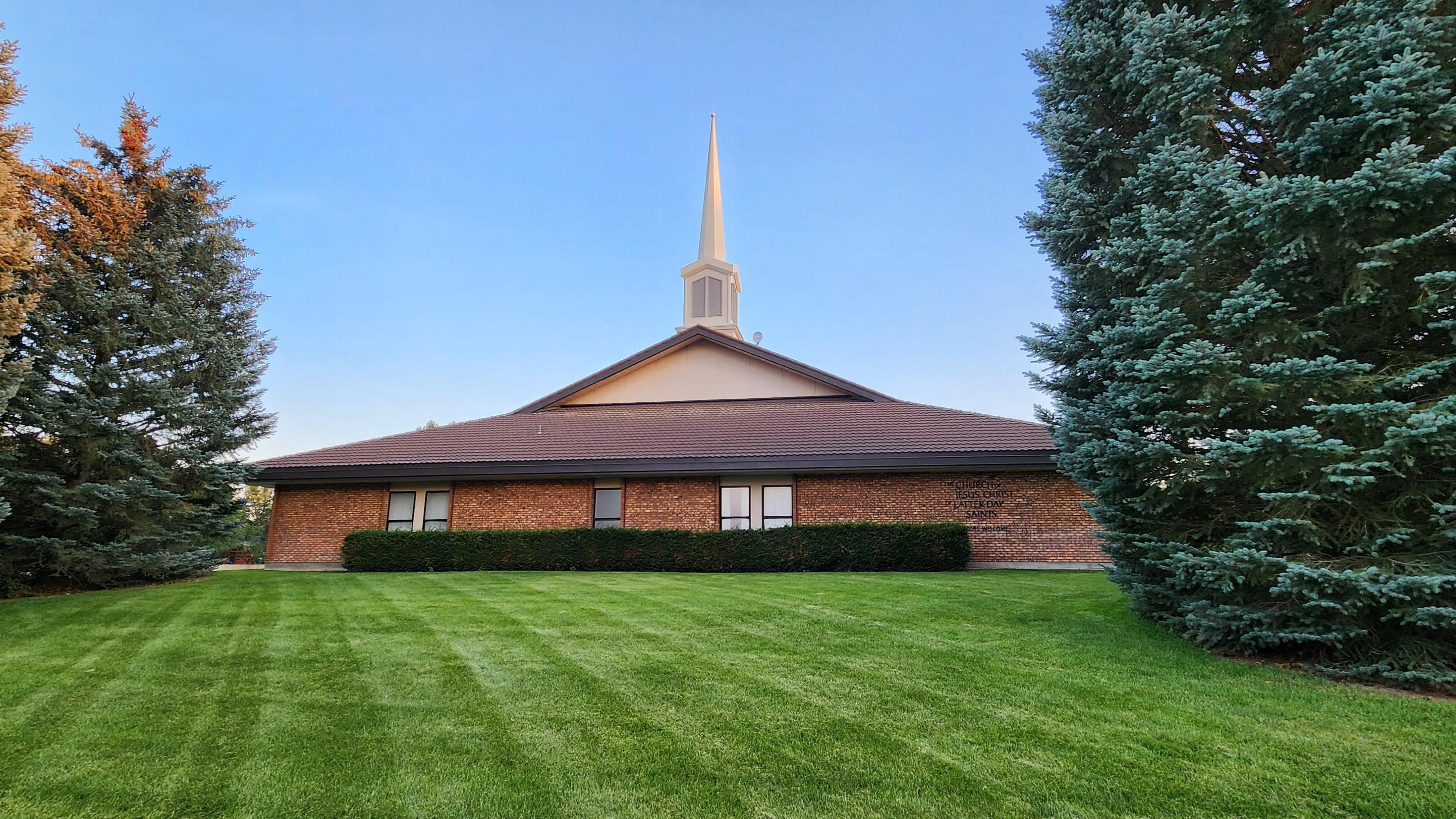 Gary Drive Building of The Church of Jesus Christ of Latter-day Saints located at 315 Gary Dr in Rexburg, Idaho.  This view is from the north of the building.