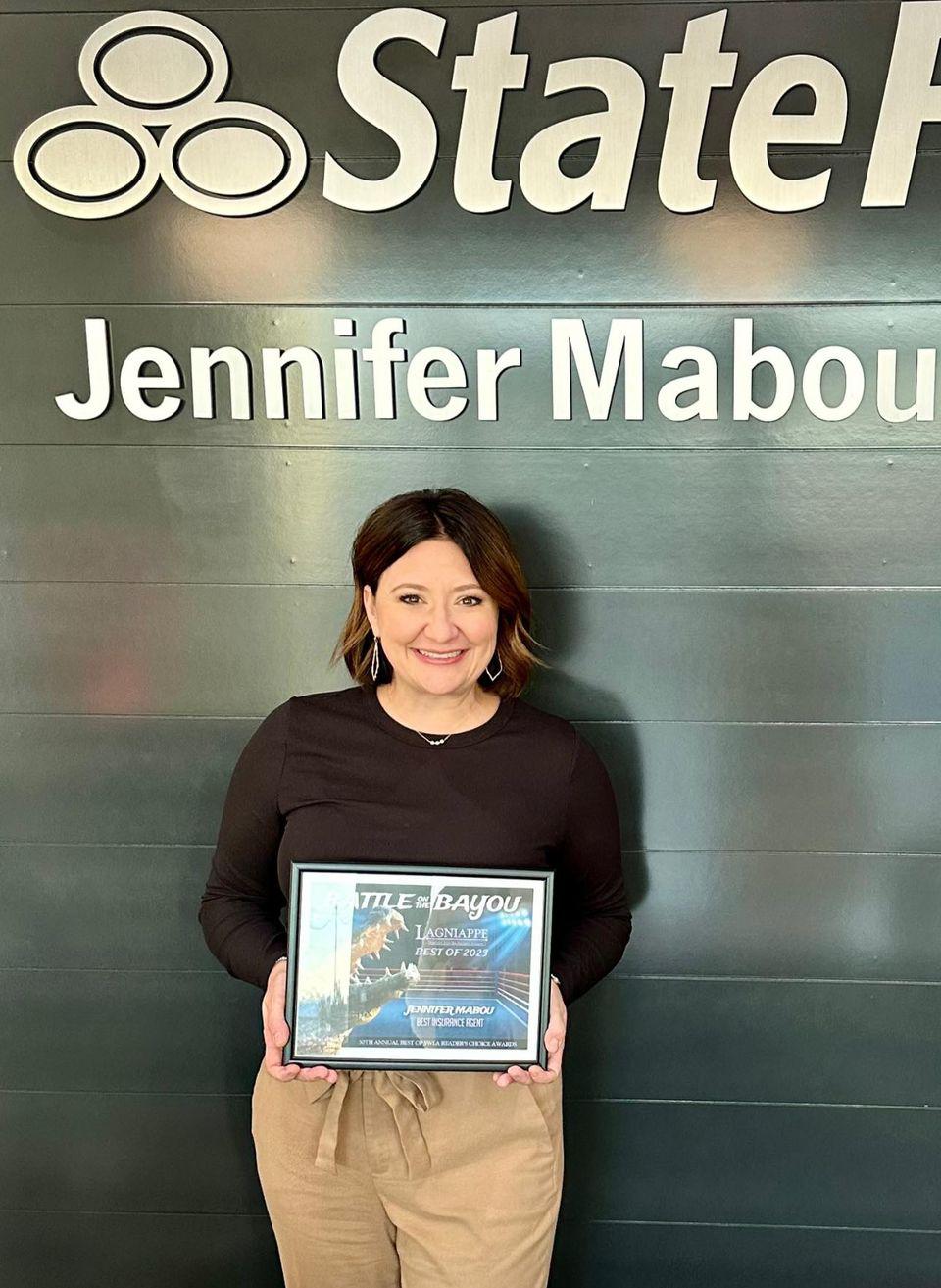 THANK YOU!!!! For the 4th YEAR IN A ROW, we have been voted as SWLA’s Best Insurance Agent! My team  Jennifer Mabou - State Farm Insurance Agent Sulphur (337)527-0027
