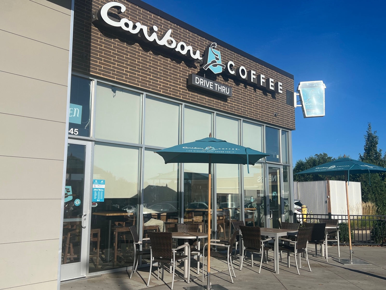 Storefront of the Caribou Coffee at 6545 Lyndale Avenue S in Richfield