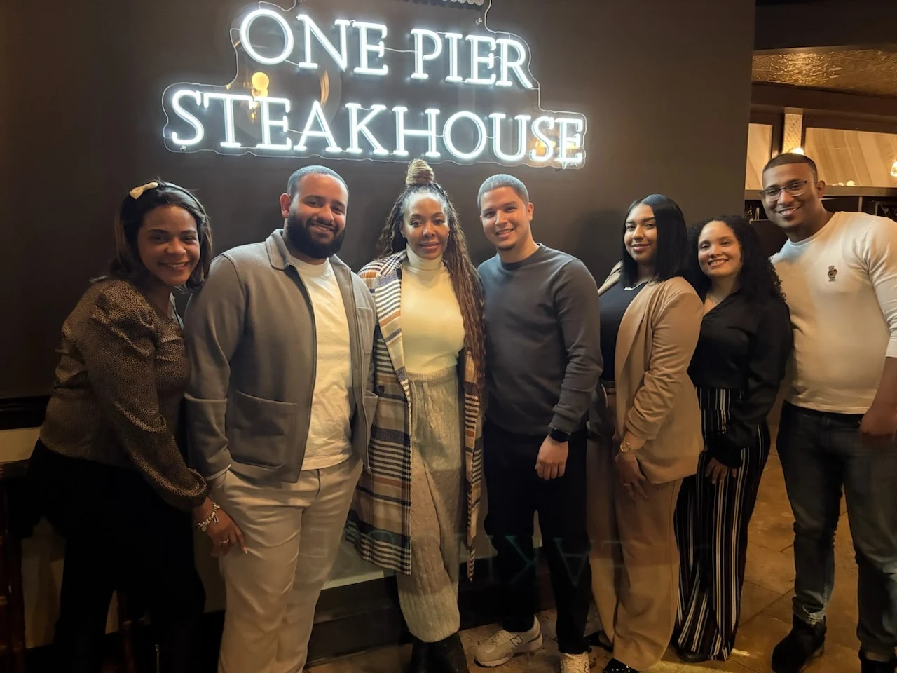 Celebrating wins over a great dinner.