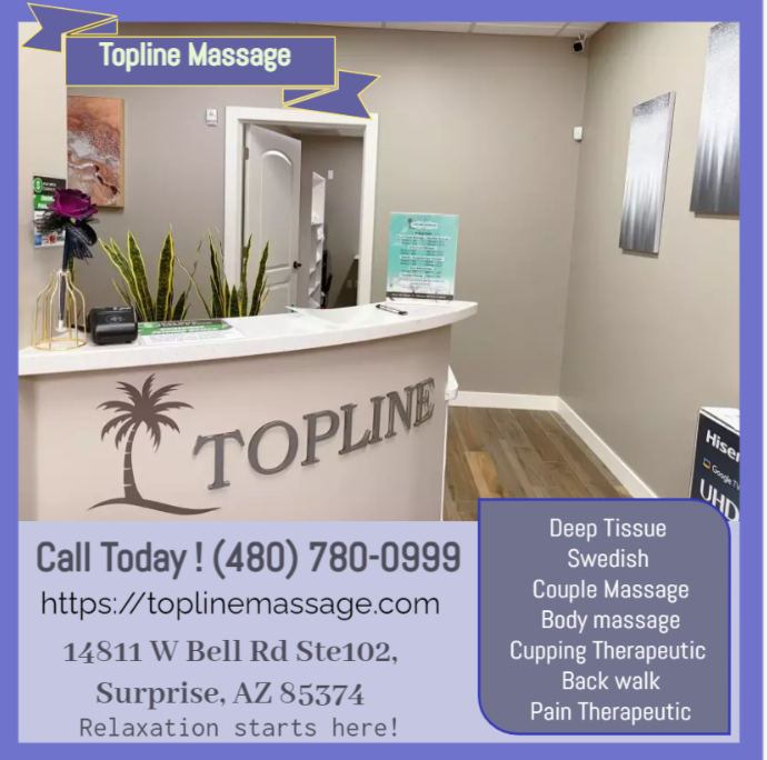 Our traditional full body massage in Surprise, AZ
includes a combination of different massage therapies like
Swedish Massage, Deep Tissue, Sports Massage, Hot Oil Massage
at reasonable prices.