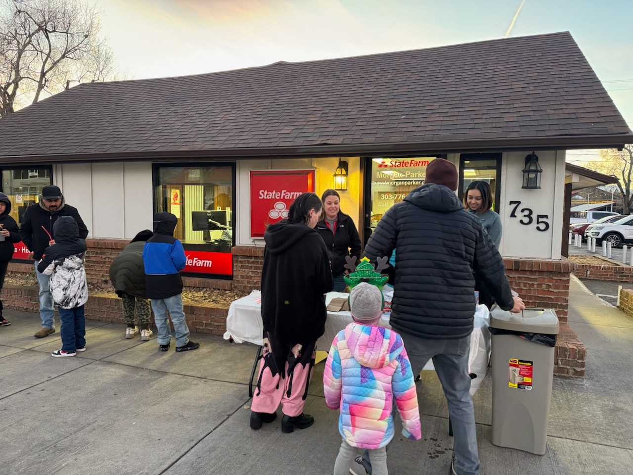 The Morgan Parker State Farm Insurance team was out serving hot cocoa. Come by anytime for a free insurance quote and maybe a treat!