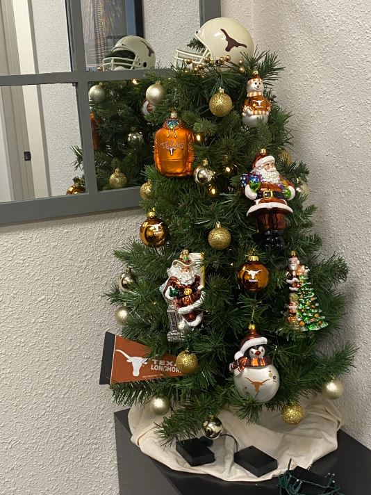 We love the Texas Longhorns and had to include the ornaments on one of our trees