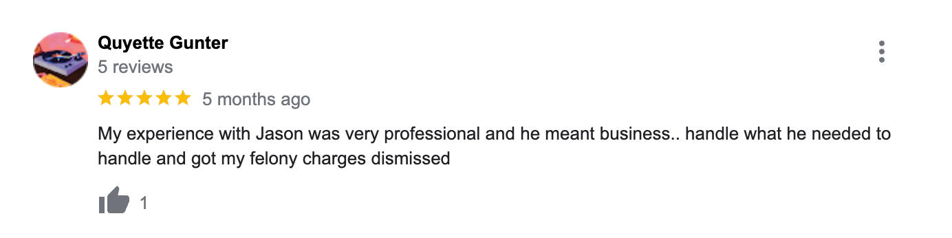 Google review of The Law Offices of Jason Trumpler | Austin, TX