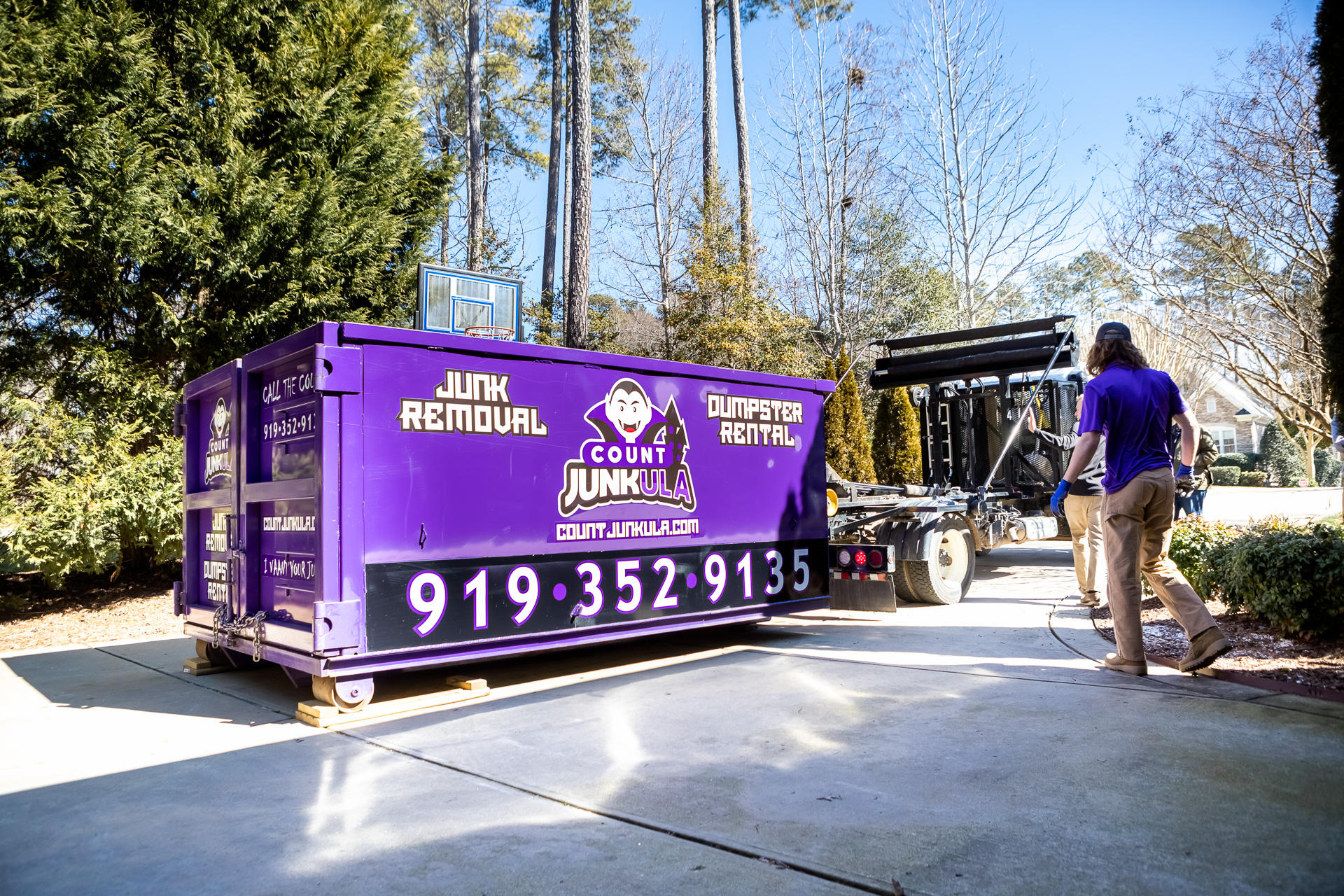 count junkula of raleigh branded dumpster