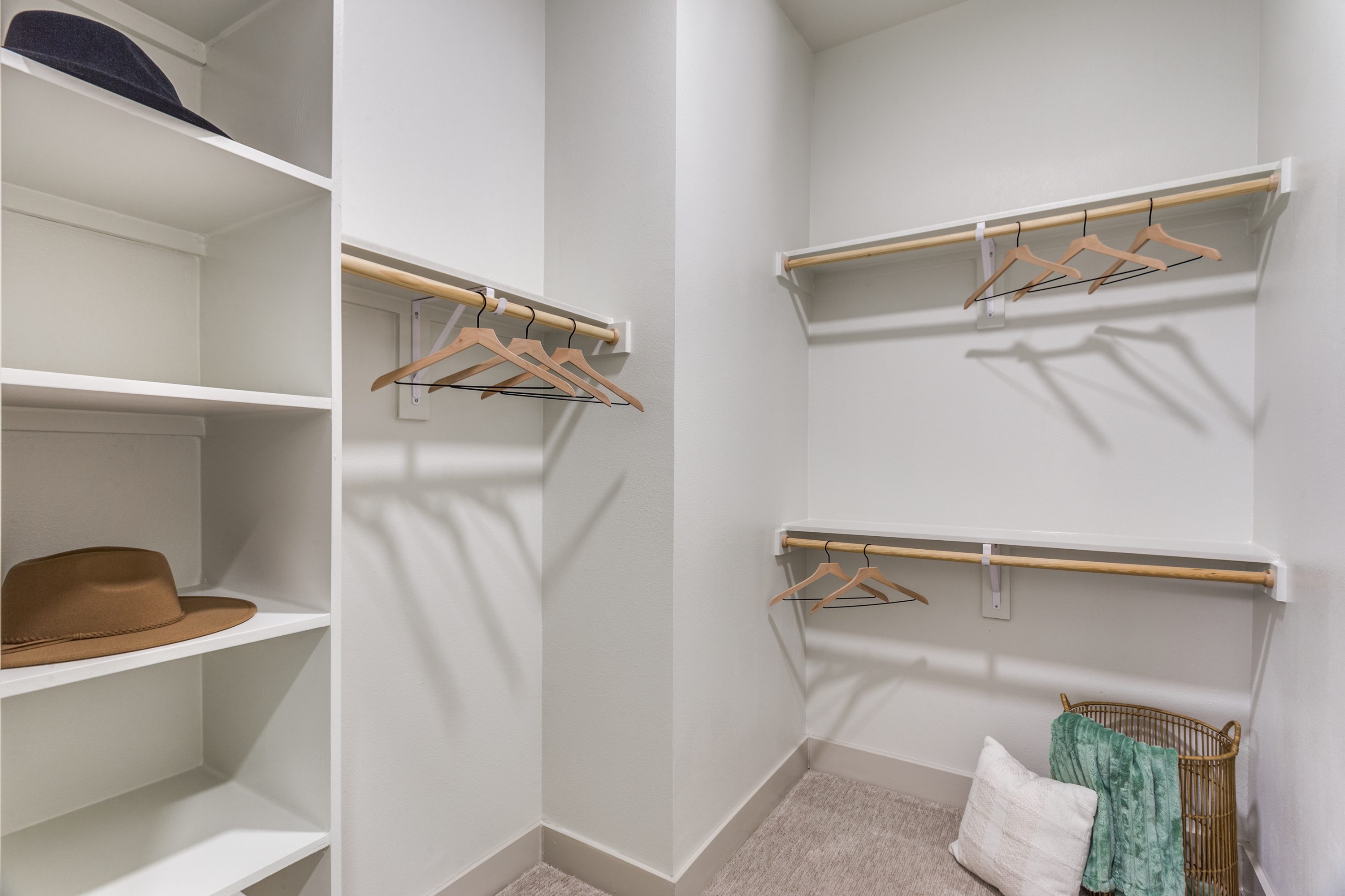 Generous Walk-In Closets With Shelving
