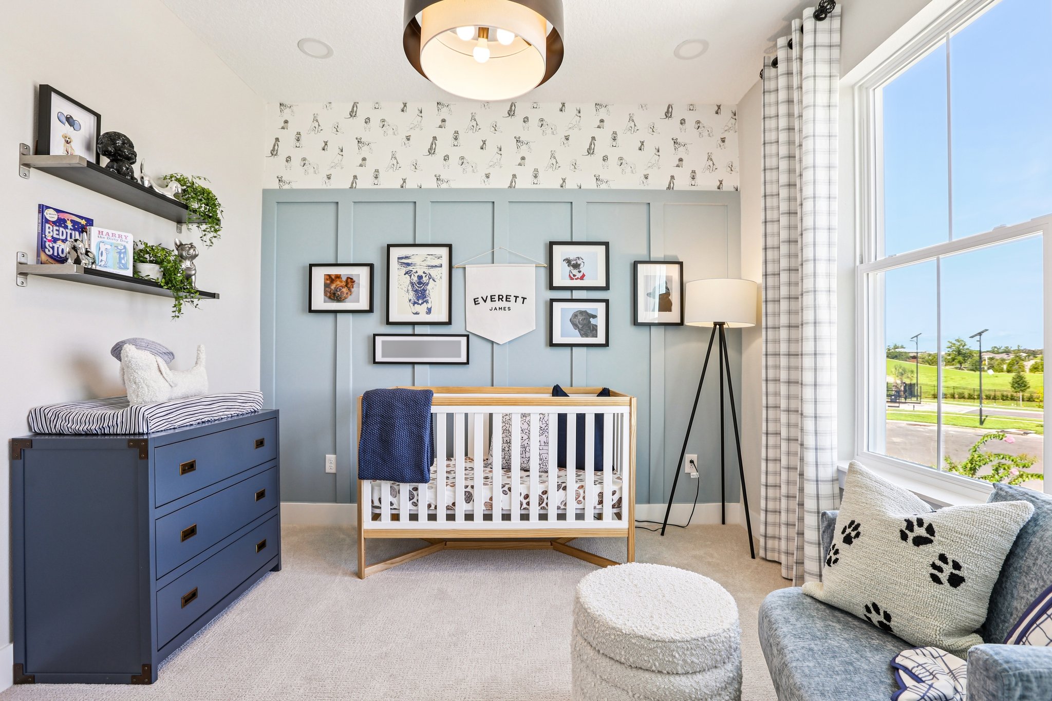 The Second Bedroom of a DRB Homes Bimini Home Plan at Isla Mirada in San Antonio, FL. 