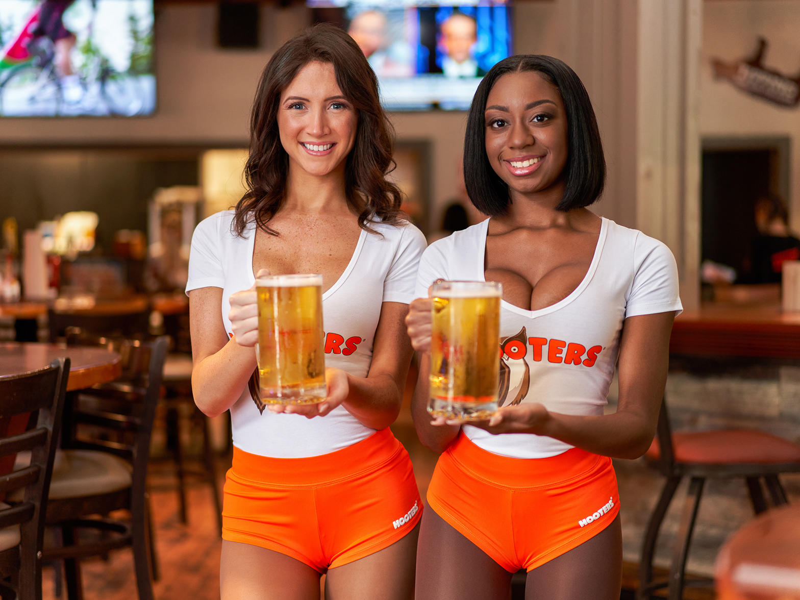 Hooters Girls with cold beer.