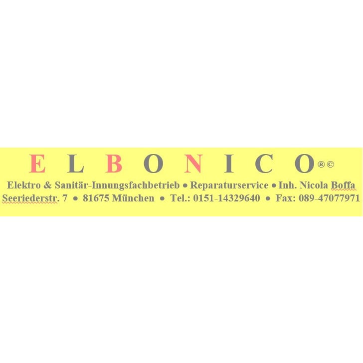 Kundenlogo ELBONICO , Inh. NICOLA BOFFA - ELEKTRO SANITÄR REPARATURSERVICE Kundenlogo ELBONICO , Inh. NICOLA BOFFA - ELEKTRO SANITÄR REPARATURSERVICE