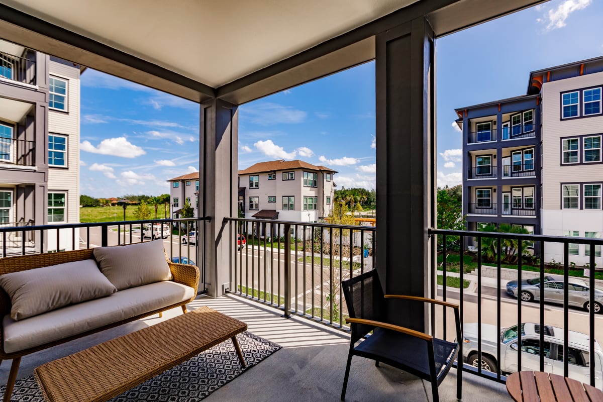 Large patio and balcony areas at The Harrison