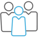 Professionals side by side icon.