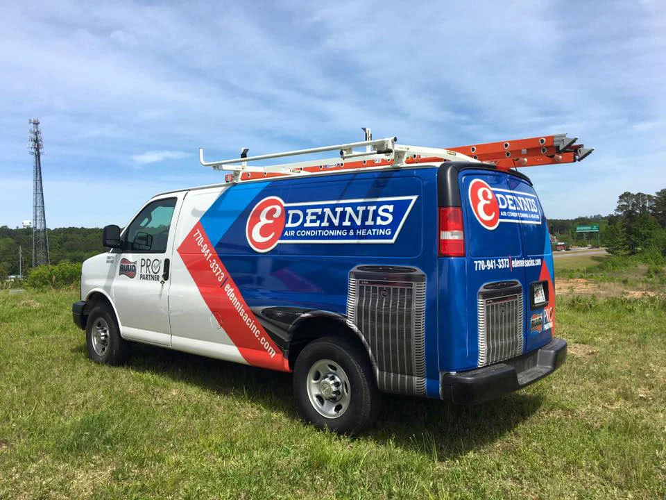 E. Dennis Heating, Cooling, Plumbing & Electrical work van