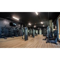 Fitness center with cardio and weight training equipment