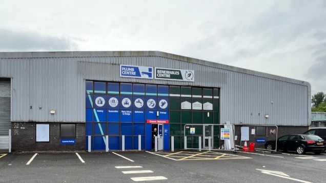 Outside of Plumb Centre in Swansea