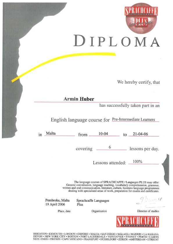 Diploma in English - Huber Fm München