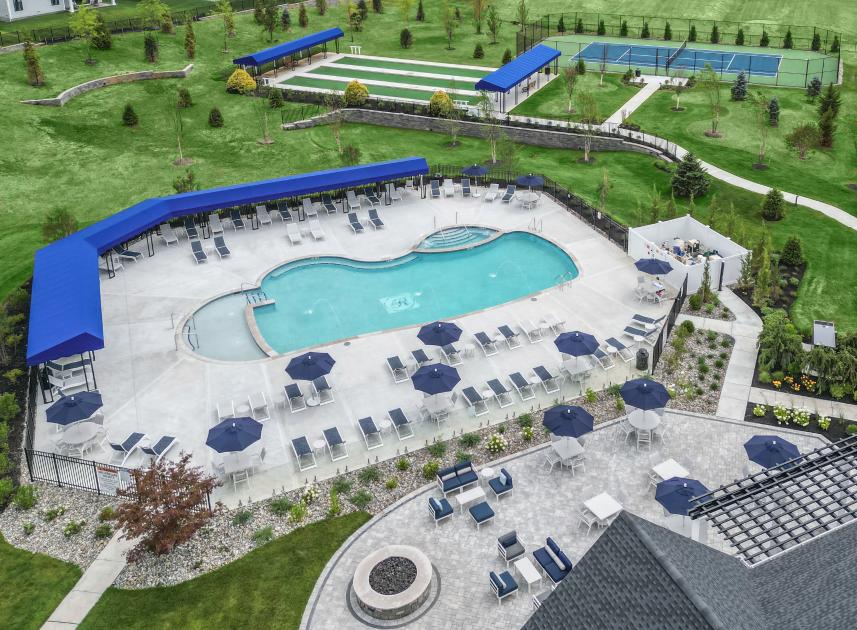 Incredible resort-style amenities include an outdoor pool, pickleball and bocce courts, fitness center, and much more