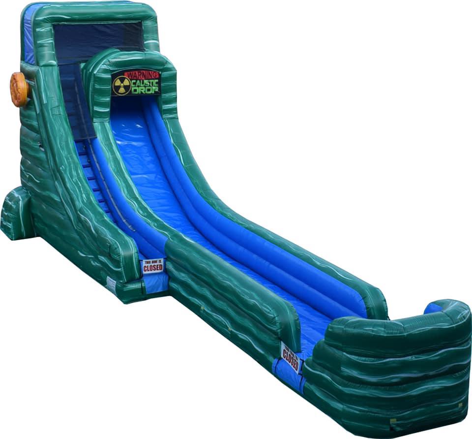 Looking for a water slide that is larger than the Titanic?? Ringgold, GA has seen the Caustic Drop Slide as our single most incredible Water Slide Rental in Chattanooga,TN. Shelf Service Bouncers sets the bar by bringing the area's FIRST Foam Slide to the area. This has custom bright color layout, easy to climb stairs and huge slide to make the drop the enjoyable. Be sure to plan on how long you will need foam for in case there is a additional charge.