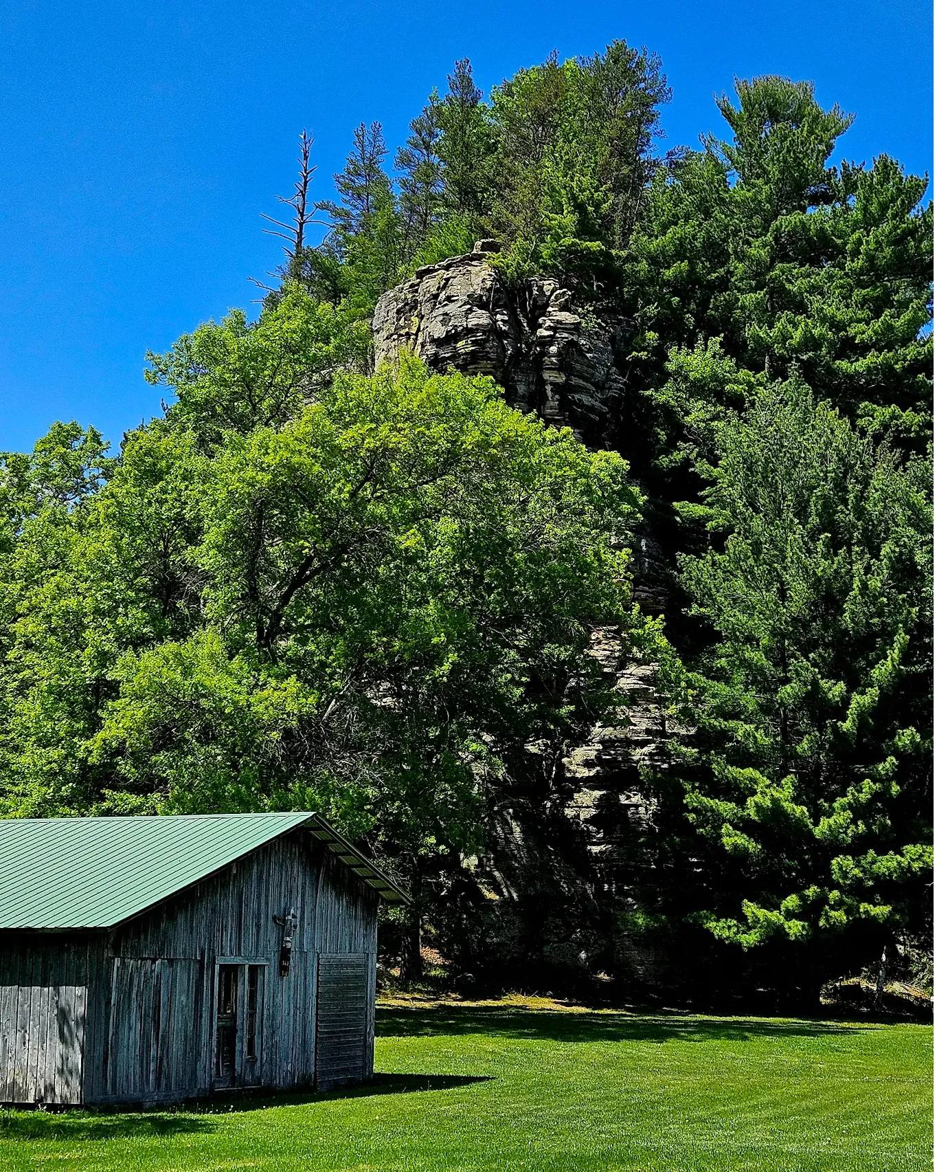 Our famous bluff at at Howling Hills Campground near Wisconsin Dells, WI