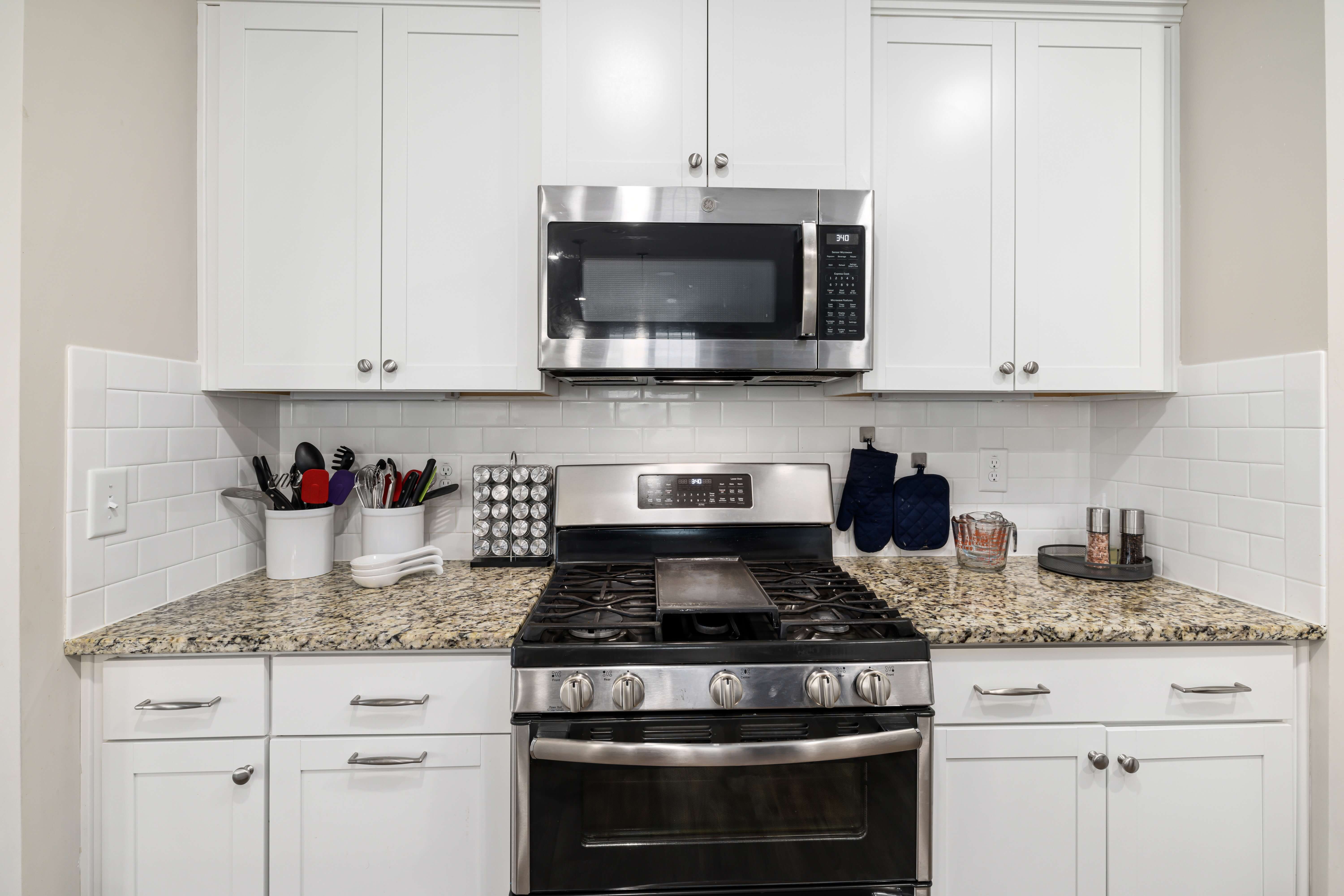 Kitchen after cabinet refinishing Draper, UT