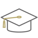 Graduation cap icon.