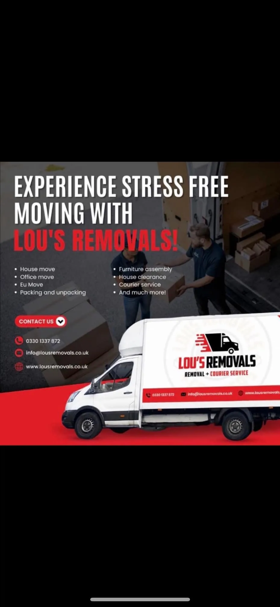 Lou's Removals and Couriering Ltd Addlestone 03301 337872