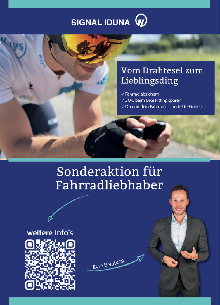 SIGNAL IDUNA Versicherung Christoph Runge Finance Hamburg. Sonderaktion Fahrradversicherung inkl. Prämie zum Bikefitting
