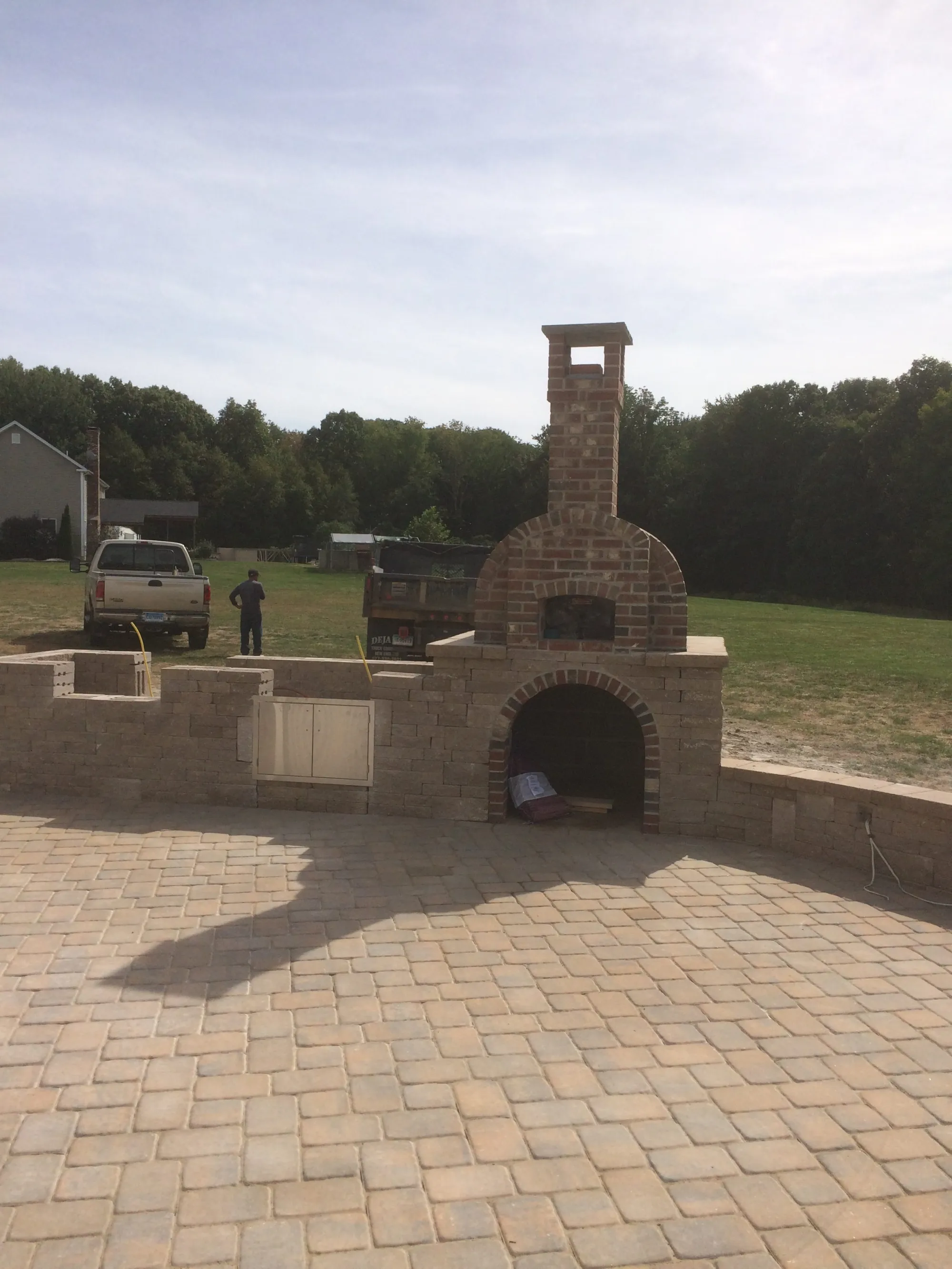 Fireplace stone veneer detail - Fireplaces project by General Masonry LLC.