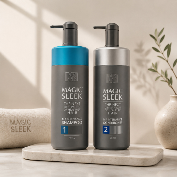 Maintain your Magic Sleek treatment at home with professional aftercare products available at Avissa 