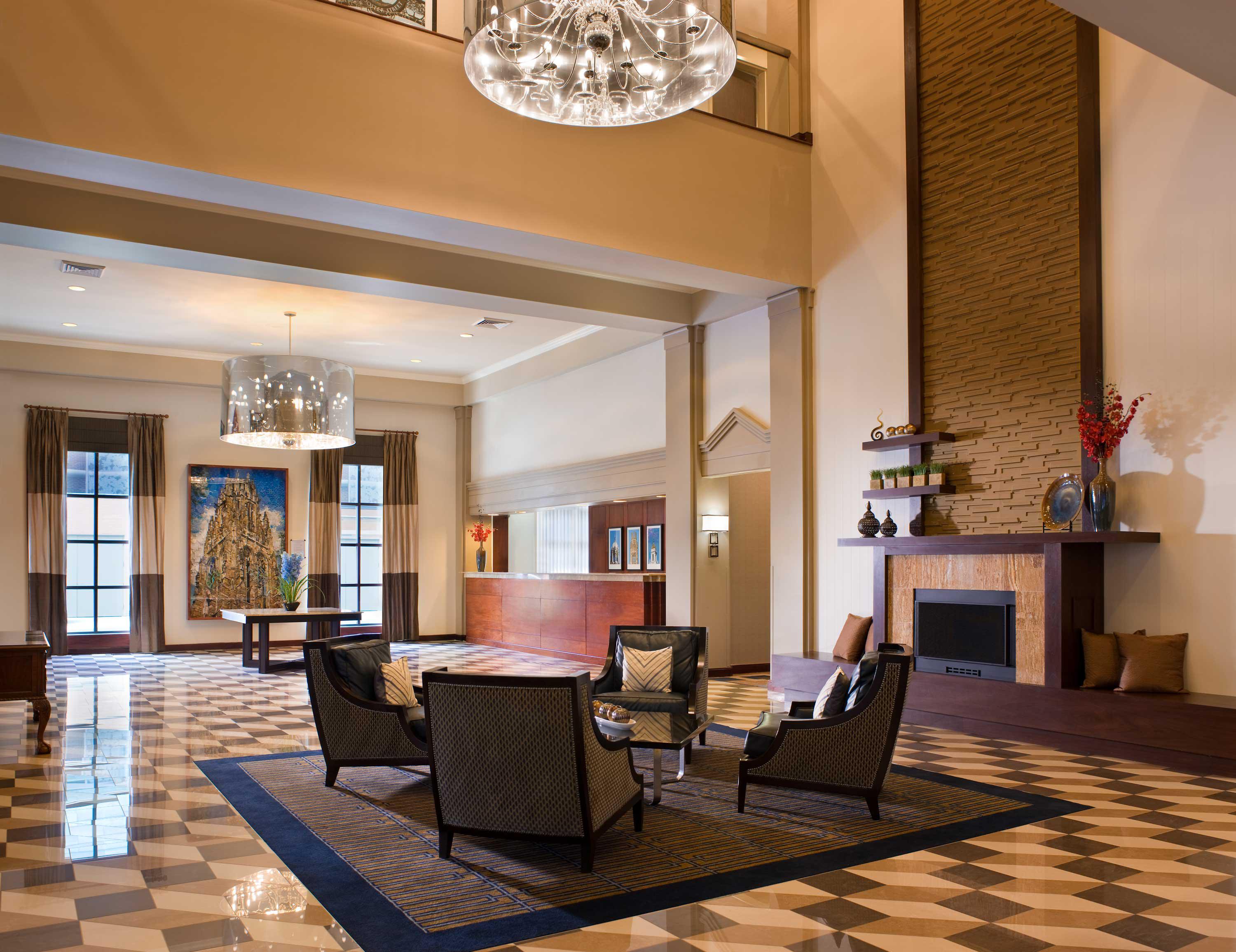 Our livingroom-style lobby features plenty of space for guests to gather at their leisure.
